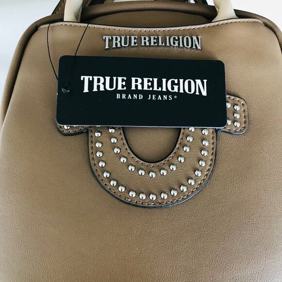 TRUE RELIGION LOGO BACKPACK Brown faux leather   8\